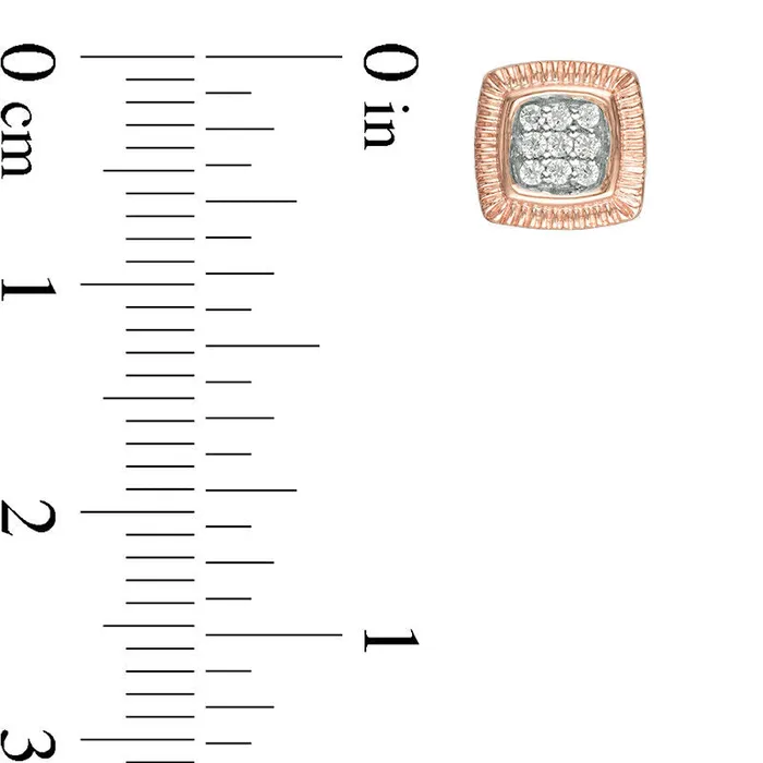 01 CT TW Composite Diamond Square Stud Earrings in 10K Rose Gold Goldia Earrings 01 CT TW Composite Diamond Square Stud Earrings in 10K Rose Gold Goldia Earrings