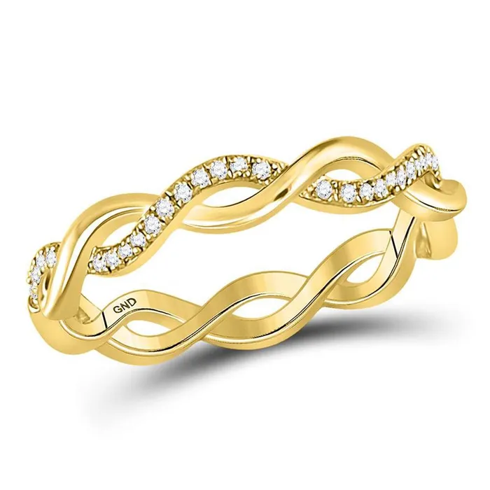 10k Yellow Gold Round Diamond Fashion Braided Band Ring 110 Cttw gndatlanta Rings