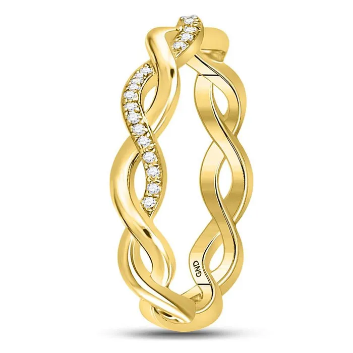 10k Yellow Gold Round Diamond Fashion Braided Band Ring 110 Cttw gndatlanta Rings