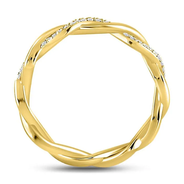 10k Yellow Gold Round Diamond Fashion Braided Band Ring 110 Cttw gndatlanta Rings