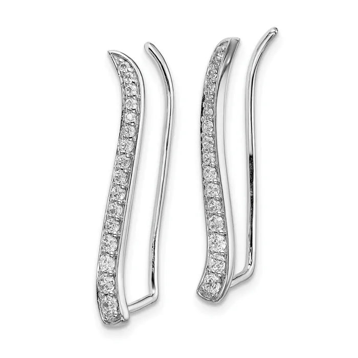 Goldia Earrings 14k White Gold 12 Ct Lab Grown Diamond VSSI G Ear Climber