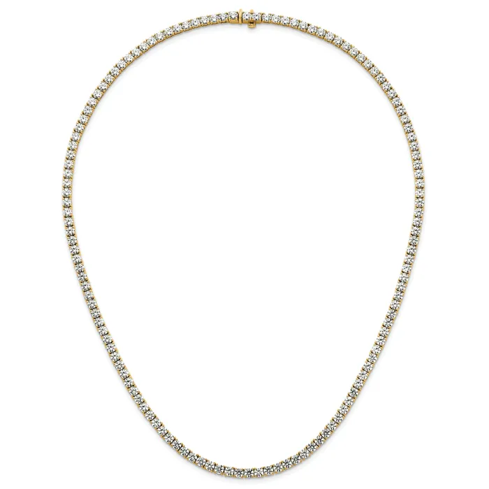 Goldia Necklaces 14k Yellow Gold 26 15 Ct Lab Grown Diamond VSSI G Round 20 inch Straight Tennis Necklace