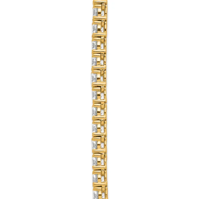 Goldia Necklaces 14k Yellow Gold 26 15 Ct Lab Grown Diamond VSSI G Round 20 inch Straight Tennis Necklace