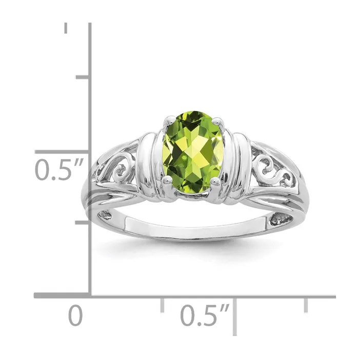 Goldia Rings 14k White Gold 7x5mm Oval Peridot ring