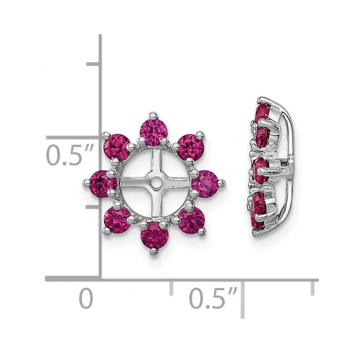 Goldia Sterling Silver Rhodium Created Ruby Earring Jacket Earrings