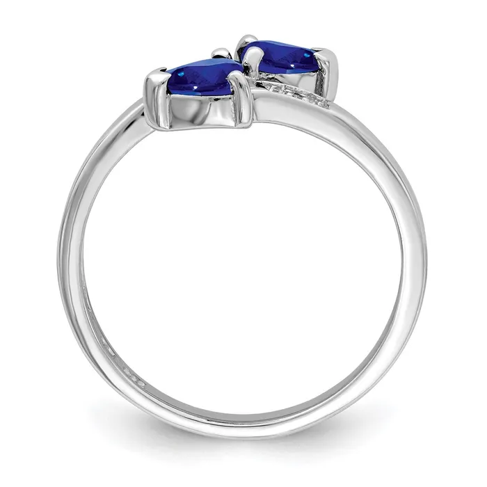 Rings Sterling Silver Rhodiumplated Dark Sapphire u0026 Diamond Heart Ring Goldia