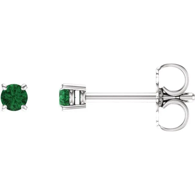 14K White Gold 25 mm Natural Emerald Stud Earrings with Friction Post TreasureFineJewelers Earrings 14K White Gold 25 mm Natural Emerald Stud Earrings with Friction Post TreasureFineJewelers Earrings