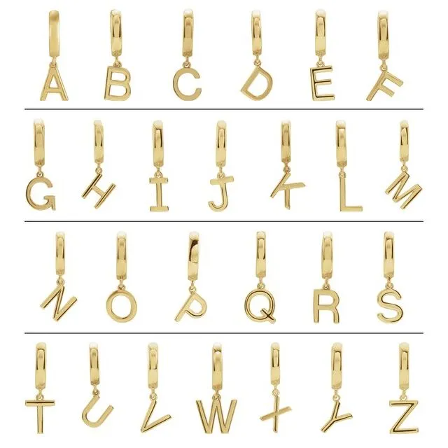 14K Yellow Gold Initial S Hinged Huggie Earring TreasureFineJewelers Earrings