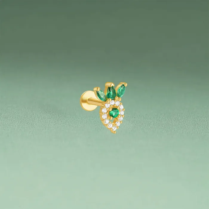 925 Silver Green White Radish CZ Diamond Double Sided Earrings Trendolla Jewelry Earrings