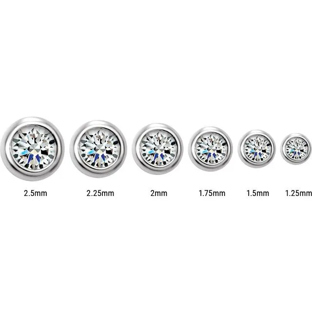 Earrings 14K White Gold 06 CTW Natural Diamond Micro BezelSet Earrings TreasureFineJewelers