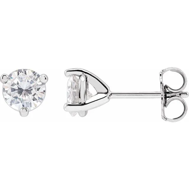 Earrings 14K White Gold 5 mm Round Stuller LabGrown Moissanite Earrings TreasureFineJewelers Earrings 14K White Gold 5 mm Round Stuller LabGrown Moissanite Earrings TreasureFineJewelers