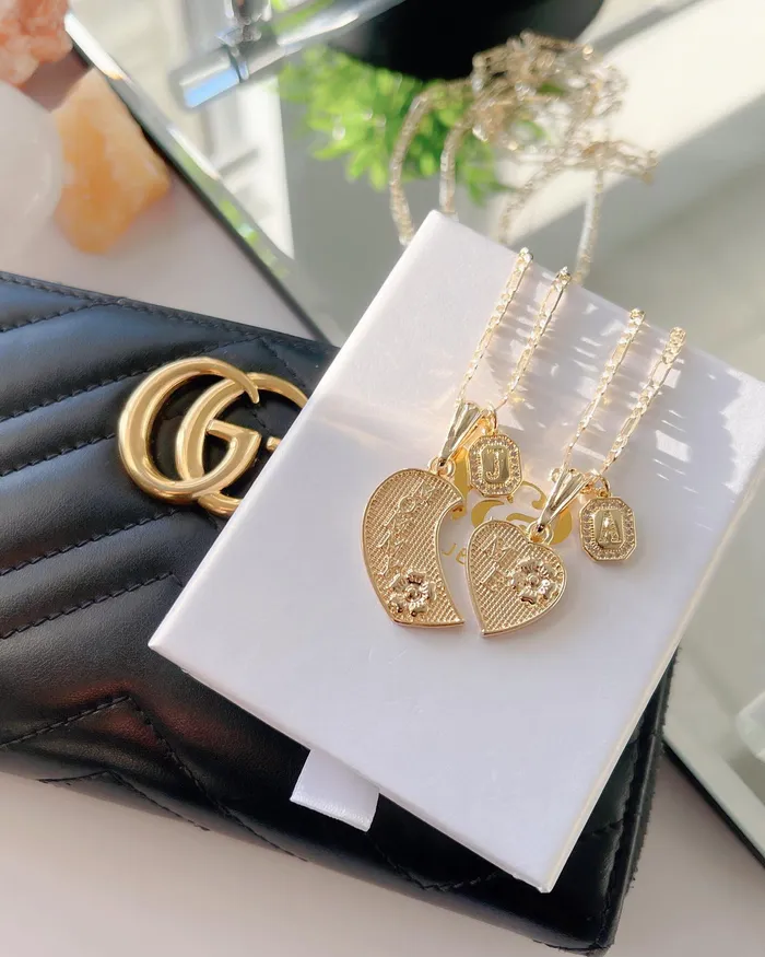 MP Jewelry Necklaces Mommy and Me Initial Heart Necklaces