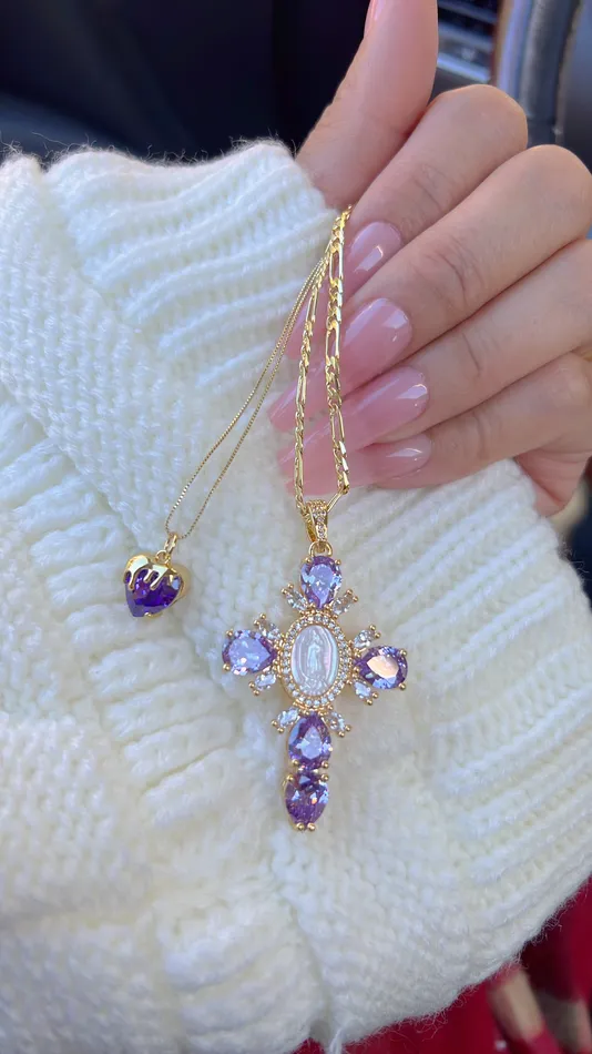 Necklaces MP Jewelry Warm my Heart Purple Necklace