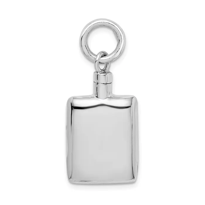 Necklaces TreasureFineJewelers Sterling Silver Rhodiumplated Polished Rectangular Ash Holder Pendant Necklaces TreasureFineJewelers Sterling Silver Rhodiumplated Polished Rectangular Ash Holder Pendant