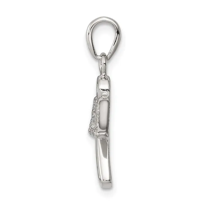 Sterling Silver Angel w CZ Wings Pendant TreasureFineJewelers Necklaces