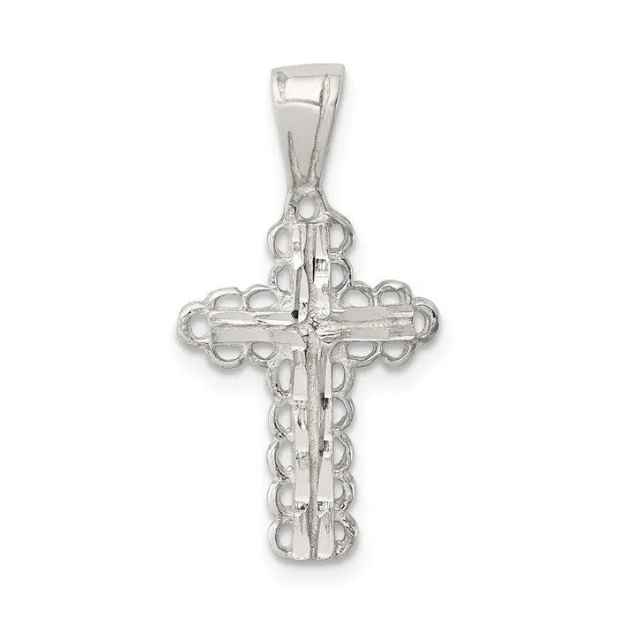 Sterling Silver Budded Cross Pendant TreasureFineJewelers Necklaces