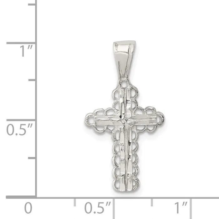 Sterling Silver Budded Cross Pendant TreasureFineJewelers Necklaces