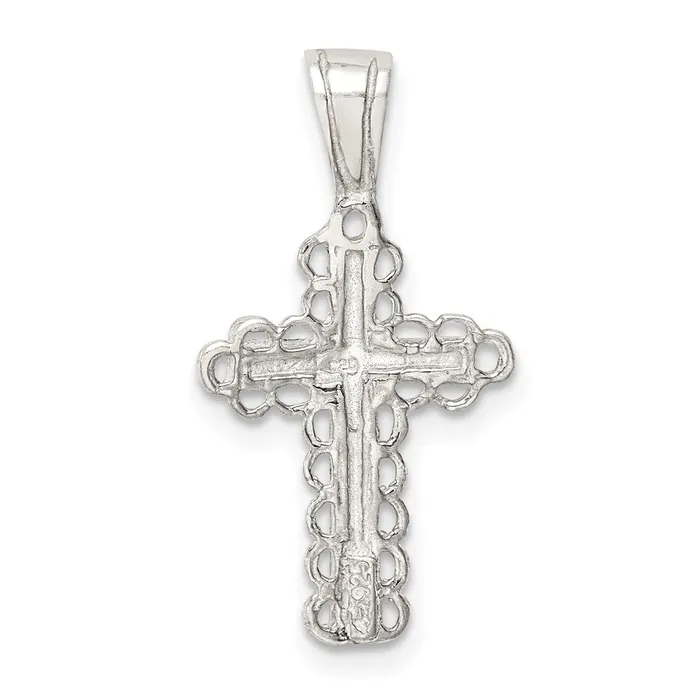 Sterling Silver Budded Cross Pendant TreasureFineJewelers Necklaces