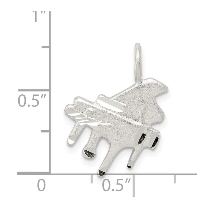 Sterling Silver Diamond Cut Grand Piano Pendant TreasureFineJewelers Necklaces