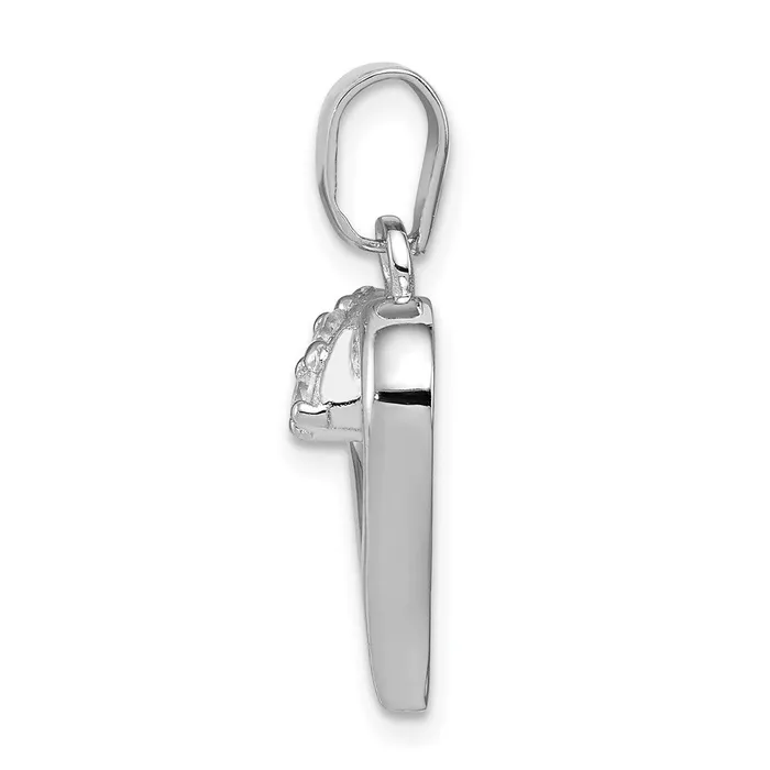 Sterling Silver Rhodium Plated CZ Heart Pendant TreasureFineJewelers Necklaces
