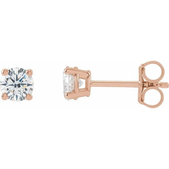 TreasureFineJewelers Earrings 14K Rose Gold 34 CTW LabGrown Diamond Stud Earrings TreasureFineJewelers Earrings 14K Rose Gold 34 CTW LabGrown Diamond Stud Earrings