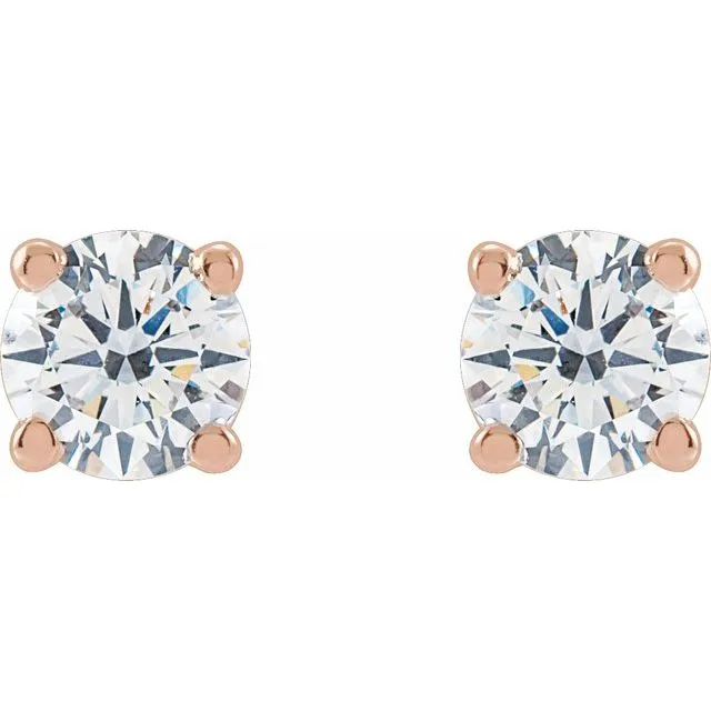 TreasureFineJewelers Earrings 14K Rose Gold 34 CTW LabGrown Diamond Stud Earrings