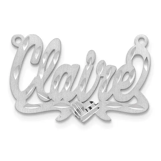 TreasureFineJewelers Necklaces Diamondcut Heart Name Plate