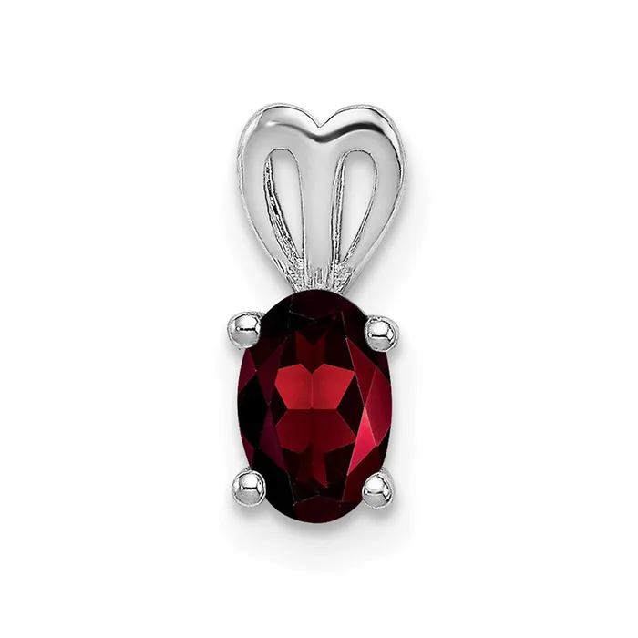 TreasureFineJewelers Necklaces Sterling Silver Rhodiumplated Garnet Pendant TreasureFineJewelers Necklaces Sterling Silver Rhodiumplated Garnet Pendant