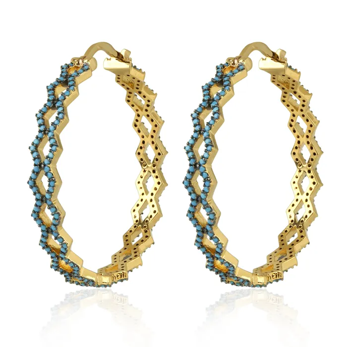 vendorunknown Earrings Blue Ridge Medium Hoop Earrings White Opalgold Size Os vendorunknown Earrings Blue Ridge Medium Hoop Earrings White Opalgold Size Os
