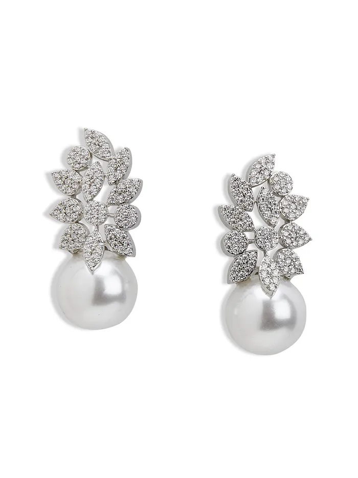 Curio Cottage Earrings Celestial Pearl Drop Diamante Earrings Curio Cottage Earrings Celestial Pearl Drop Diamante Earrings