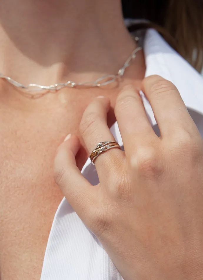 Faeber Studio Rings Forget Me Knot Ring Stack