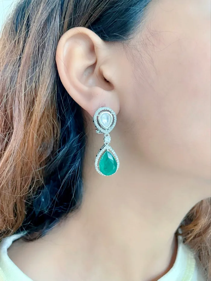 Astoria Emerald Set Earrings Necklace PRERTO ECOMMERCE PRIVATE LIMITED Earrings