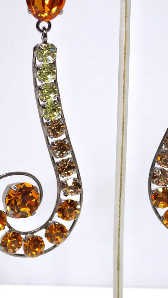 Philippe Ferrandis Crystal Swirl Earrings Vintage by Misty Earrings