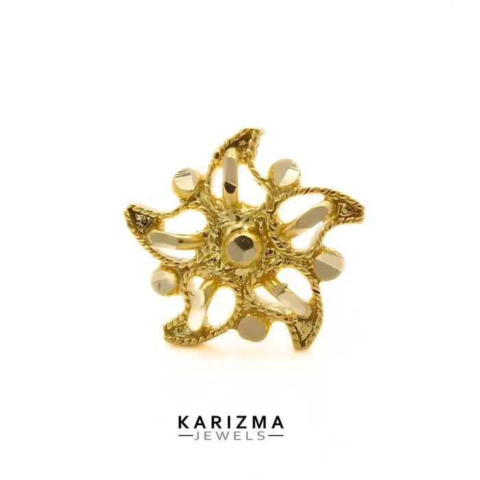 Rings Karizma Jewels 14K Real Gold Indian Women floral star design Nose stud nose ring Push Pin