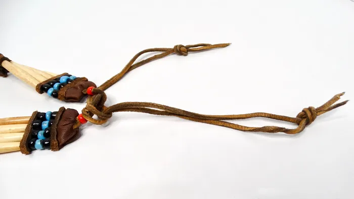 Vintage Native American Buffalo Bone Beaded Row Tie Necklace Vintage by Misty Necklaces