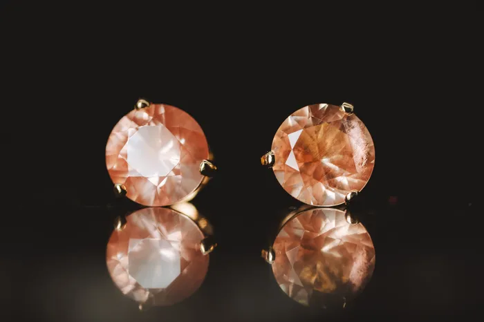 14k Yellow Gold Oregon Sunstone Stud Earrings The Sunstone Store Earrings