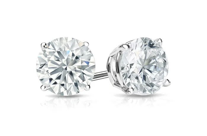 Albert Hern Earrings 042 cts Natural Round Diamonds VS2SI1 18kt Gold Studs Earrings