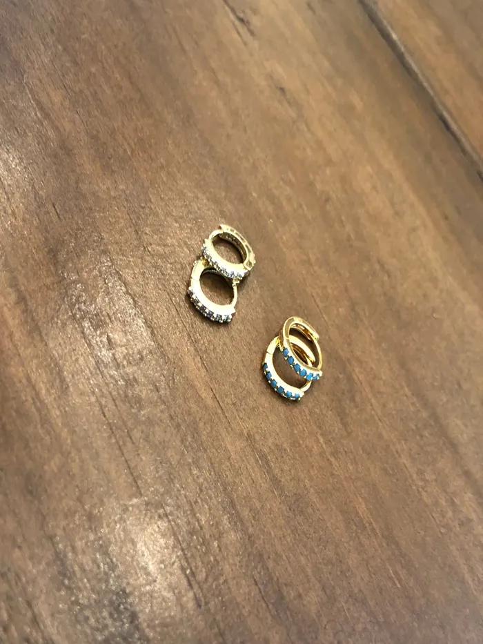 cz tiny huggie earrings 2nd hole hoop earring bubs sass Earrings