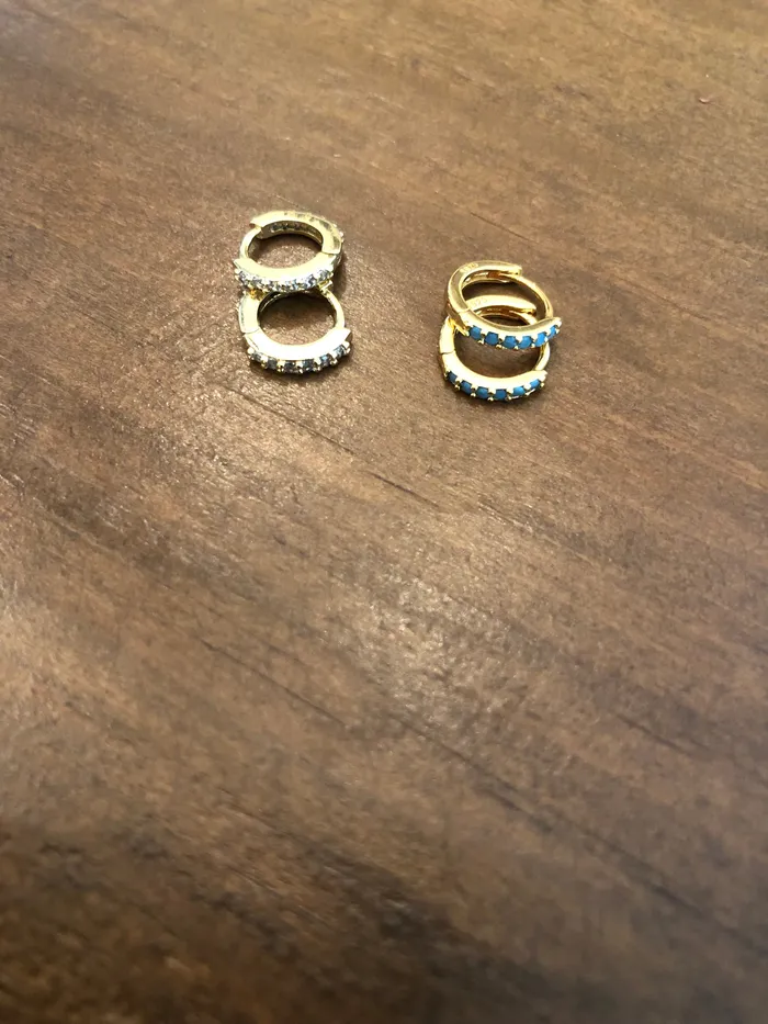 cz tiny huggie earrings 2nd hole hoop earring bubs sass Earrings