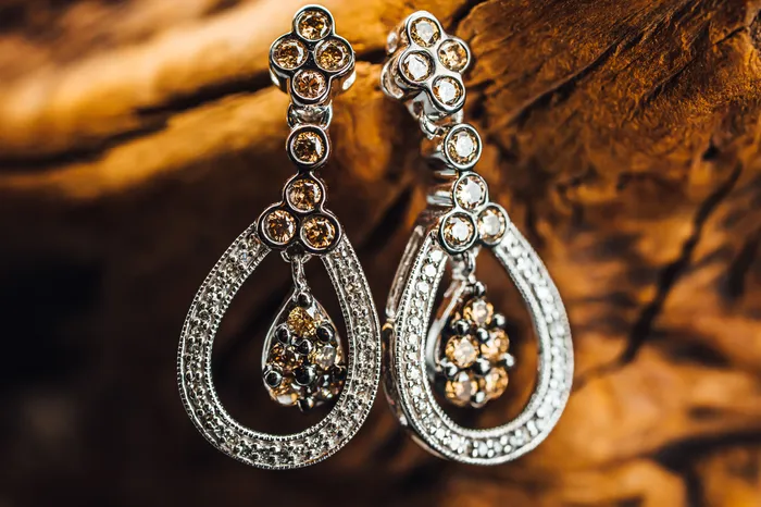 Earrings Art FX fine jewelry 10k White Gold Diamond Drop Earrings