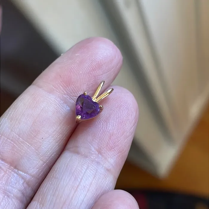 Vintage Paris Jewelry Necklaces Amethyst Heart Pendant 14k Gold Vintage
