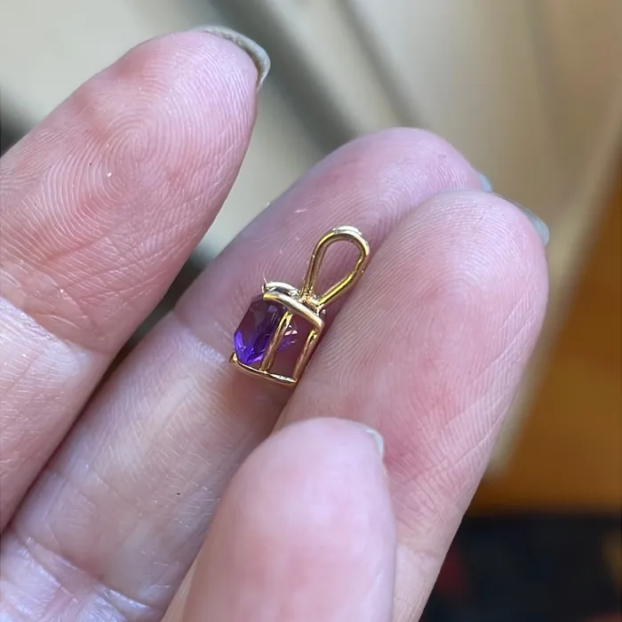 Vintage Paris Jewelry Necklaces Amethyst Heart Pendant 14k Gold Vintage