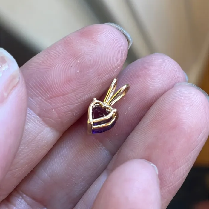Vintage Paris Jewelry Necklaces Amethyst Heart Pendant 14k Gold Vintage
