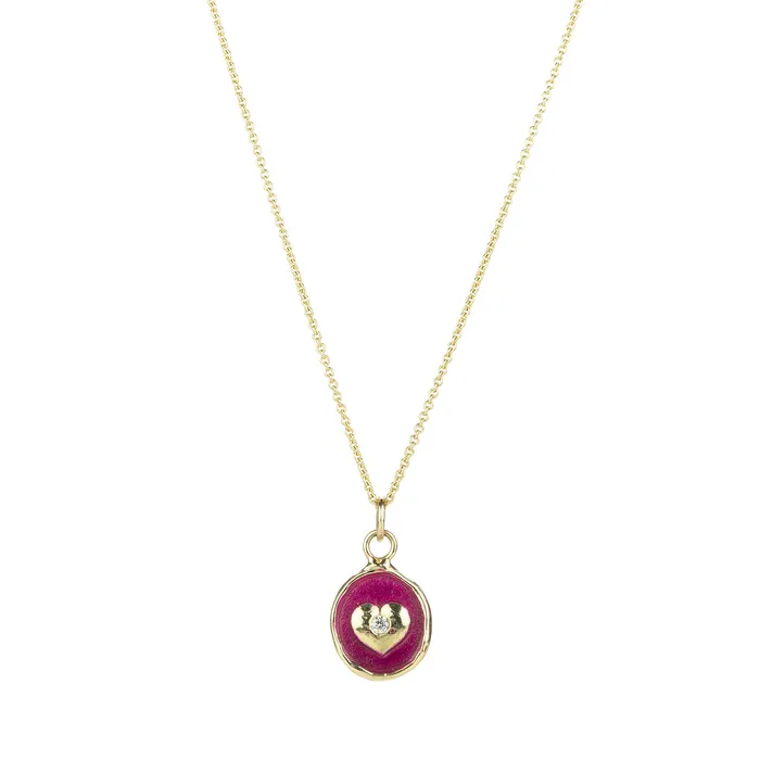 14k Raspberry Loving Appreciation Necklace Pyrrha Necklaces 14k Raspberry Loving Appreciation Necklace Pyrrha Necklaces