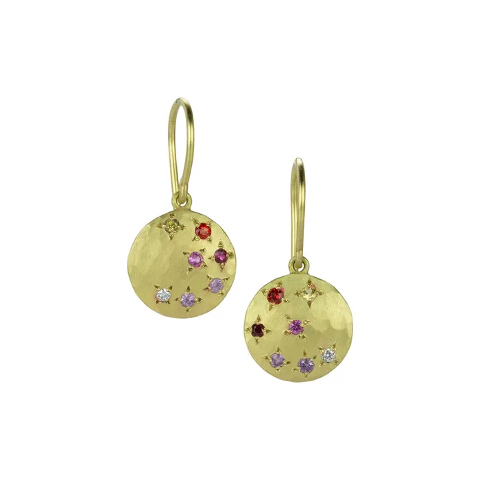 Annie Fensterstock Earrings Sapphire Sprinkle Drop Earrings