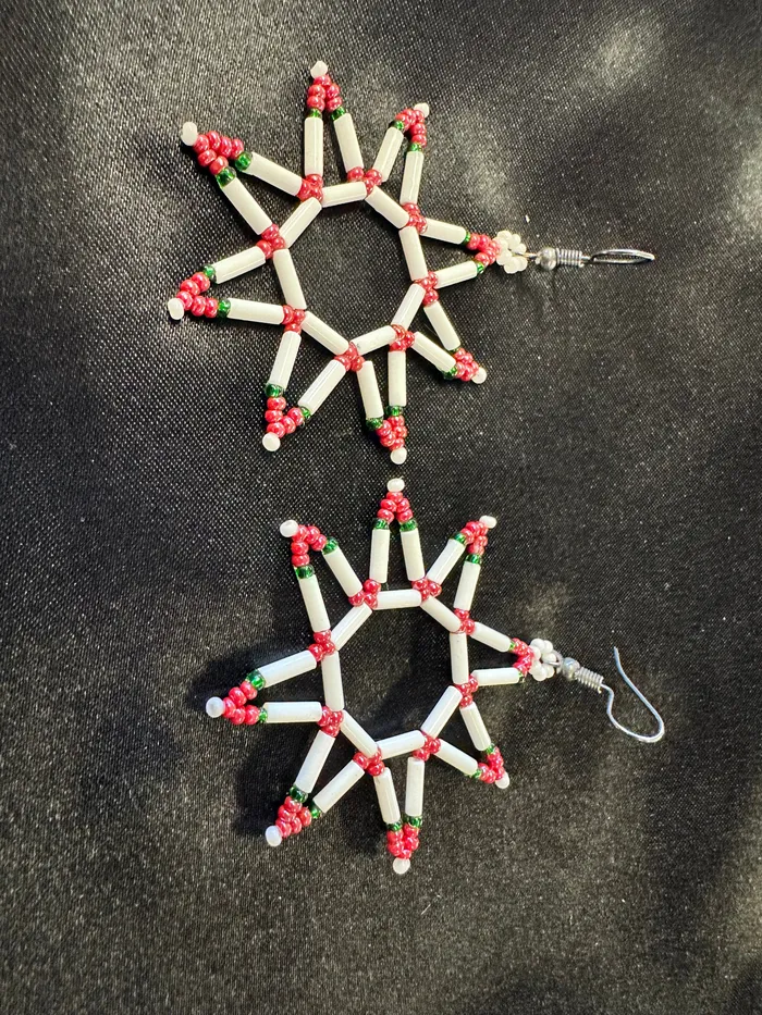 Beaded Star Burst Dangle Earrings Chris Crosbys Purple Coyote Earrings Beaded Star Burst Dangle Earrings Chris Crosbys Purple Coyote Earrings