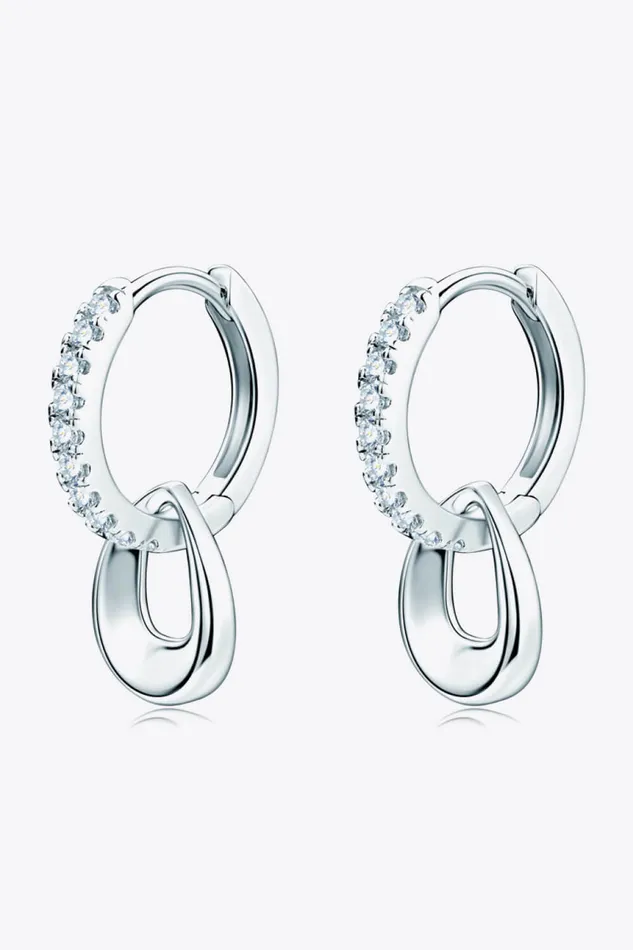 Earrings 925 Sterling Silver Moissanite Double Hoop Earrings Trendsi