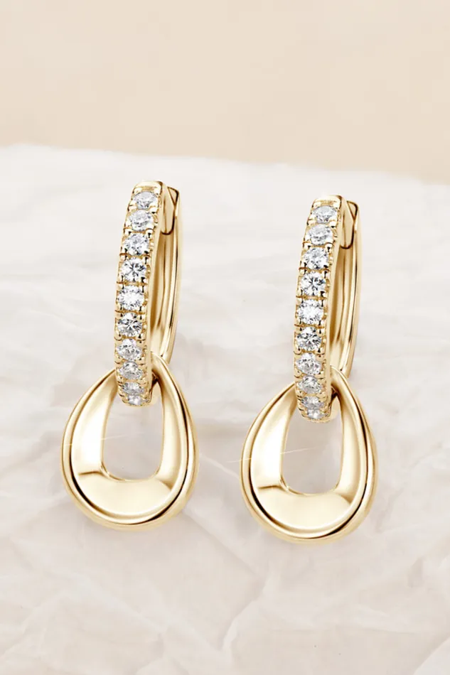 Earrings 925 Sterling Silver Moissanite Double Hoop Earrings Trendsi