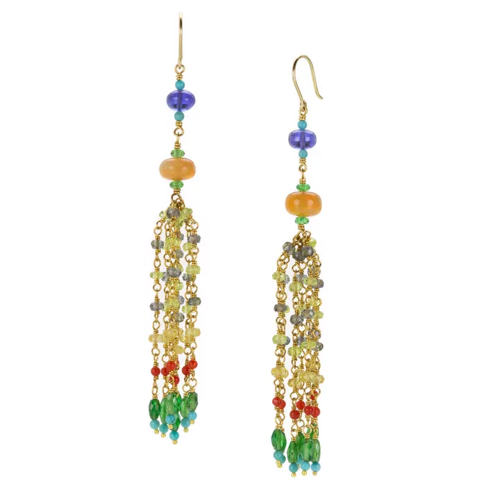 Earrings Mallary Marks Long Multicolored Dancing Confetti Earrings
