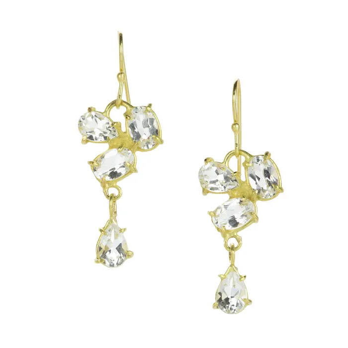 Earrings Rosanne Pugliese White Topaz Mini Florette Earrings